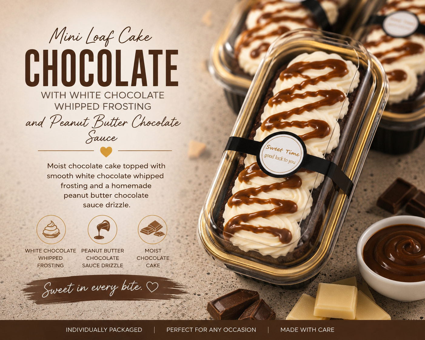 Triple Chocolate Mini Loaf Cake - 2 Pack