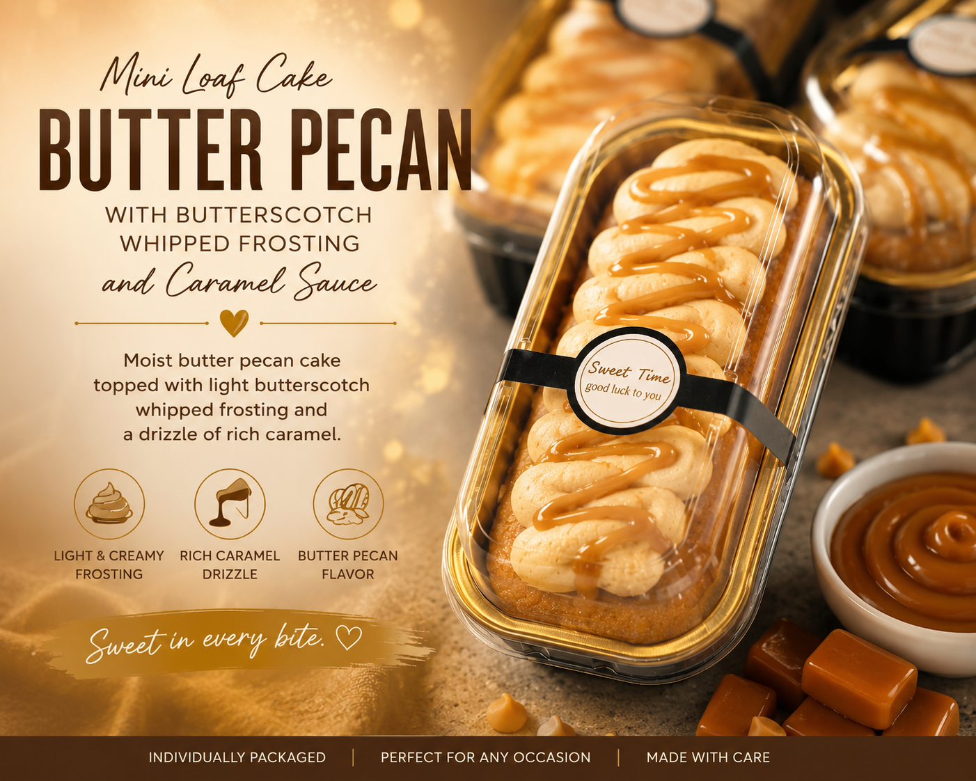 Butter Pecan Mini Loaf Cake - 2 Pack